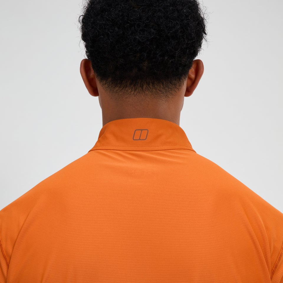 Men's 24/7 Half Zip Long Sleeve Tech Tee - Orange