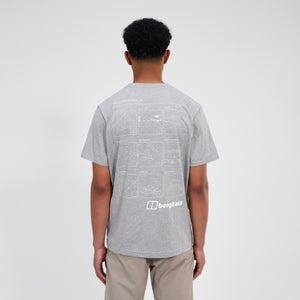 Men's Mountain Checklist Short Sleeve Tee - Grey