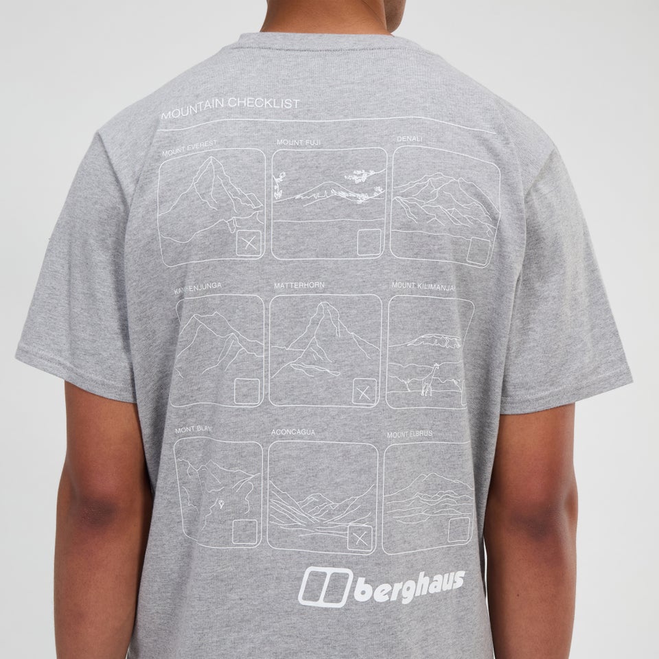Men's Mountain Checklist Short Sleeve Tee - Grey