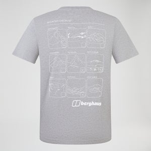 Men's Mountain Checklist Short Sleeve Tee - Grey