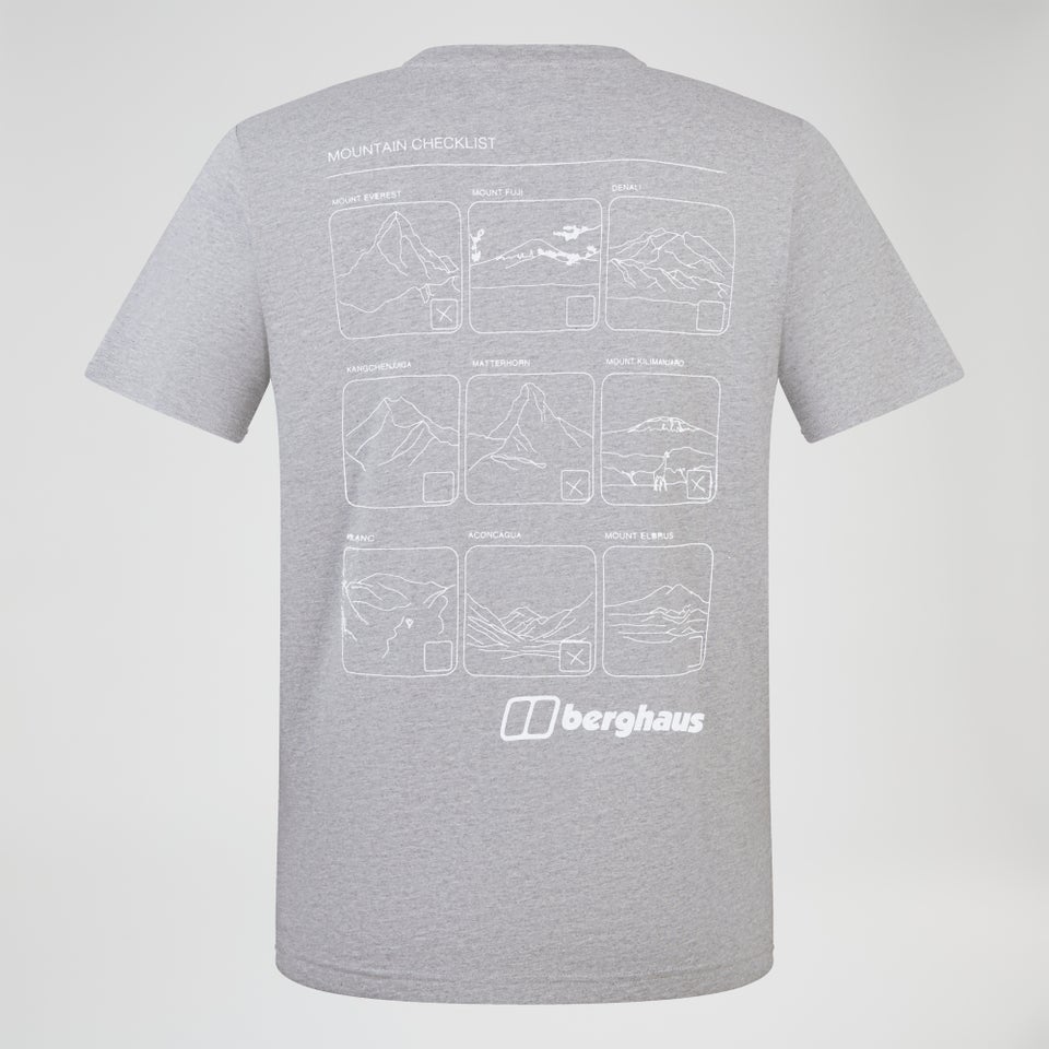 Men's Mountain Checklist Short Sleeve Tee - Grey