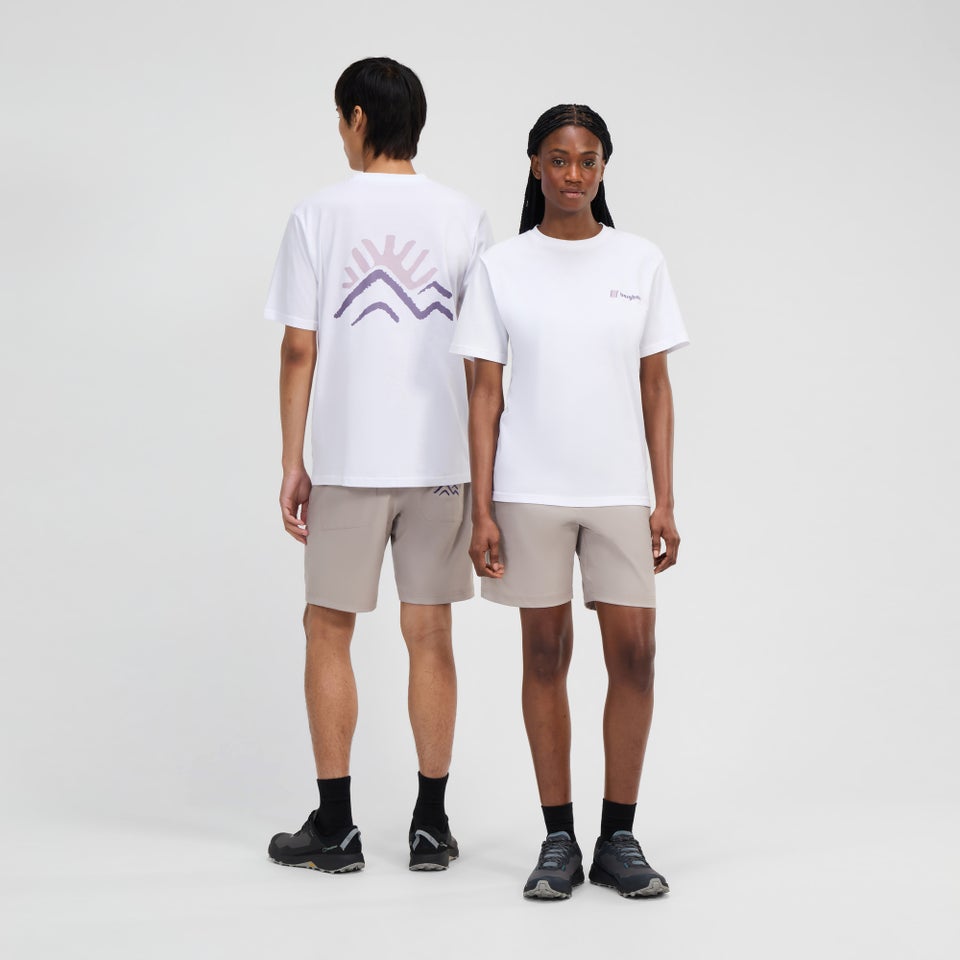 Unisex Sunned Peak Short Sleeve Tee - White