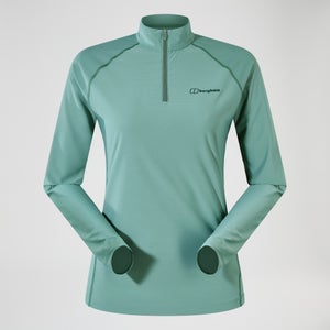 24/7 Long Sleeve Half Zip Tech T-Shirt für Damen - Grün