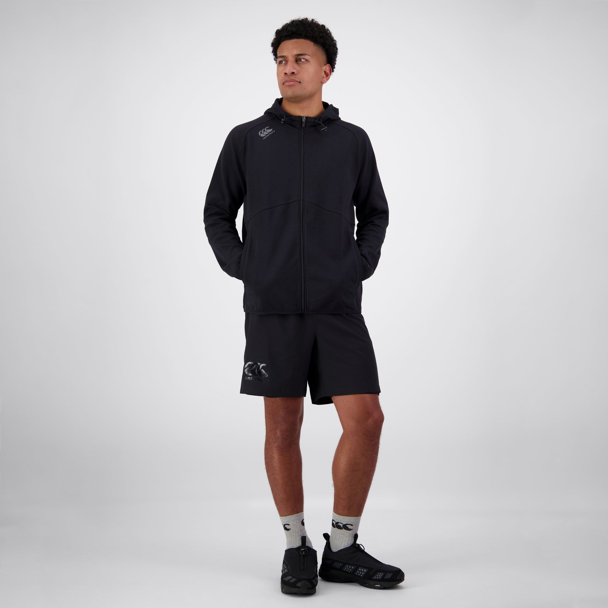 Mens Vapodri Full Zip Tempo Hoody Black | Canterbury