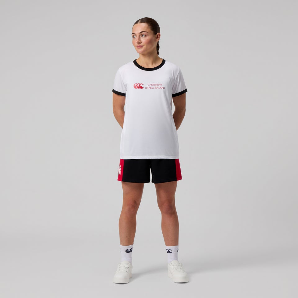 Womens Legends Ringer Tee White
