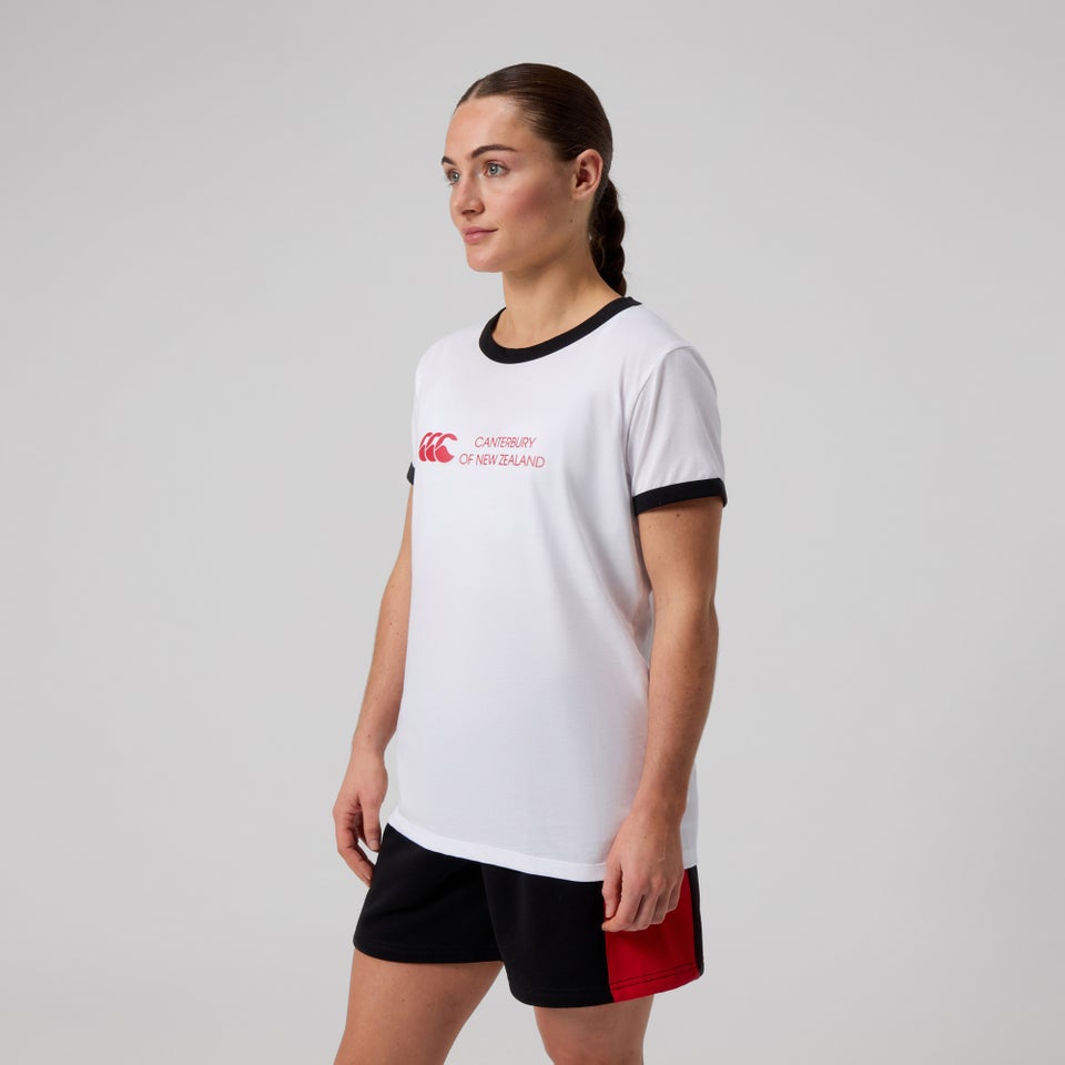 Womens Legends Ringer Tee White