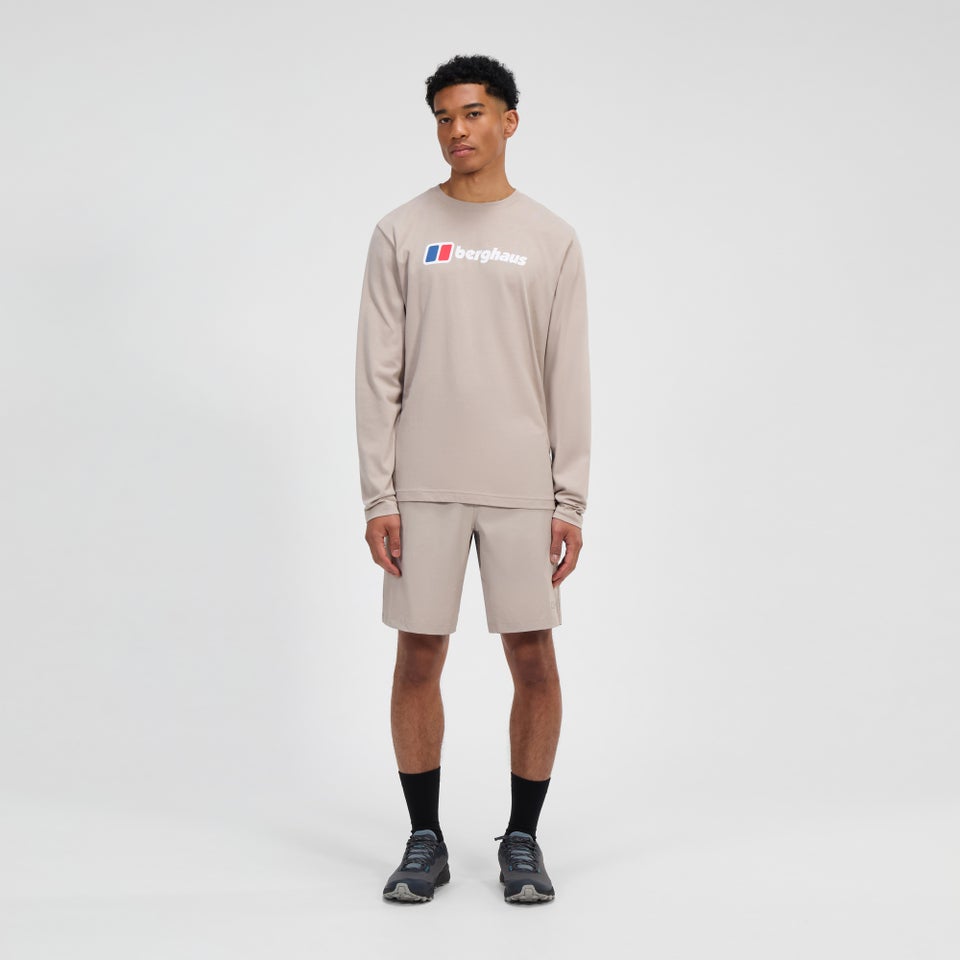 Men's Berghaus Big Logo Long Sleeve Tee - Grey