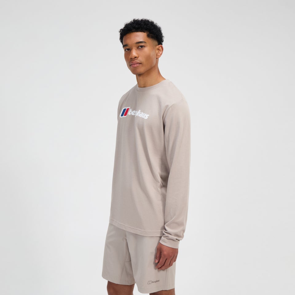 Men's Berghaus Big Logo Long Sleeve Tee - Grey