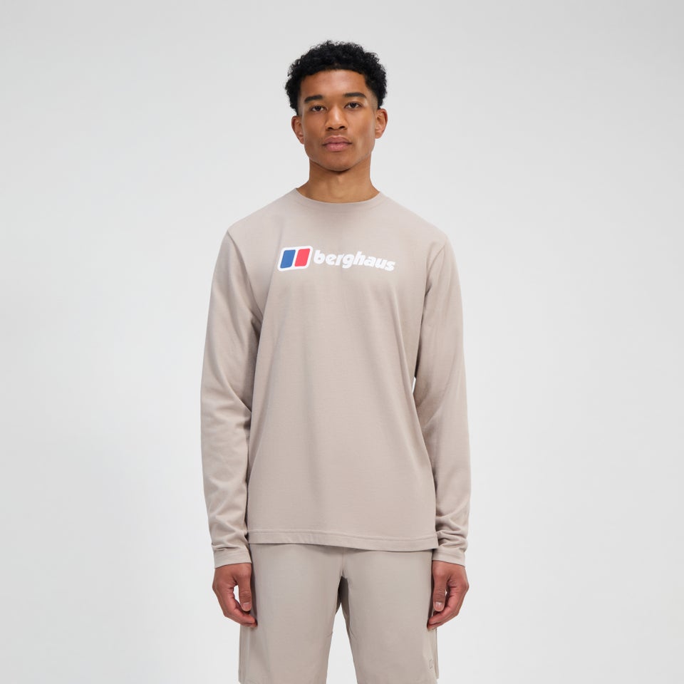 Men's Berghaus Big Logo Long Sleeve Tee - Grey