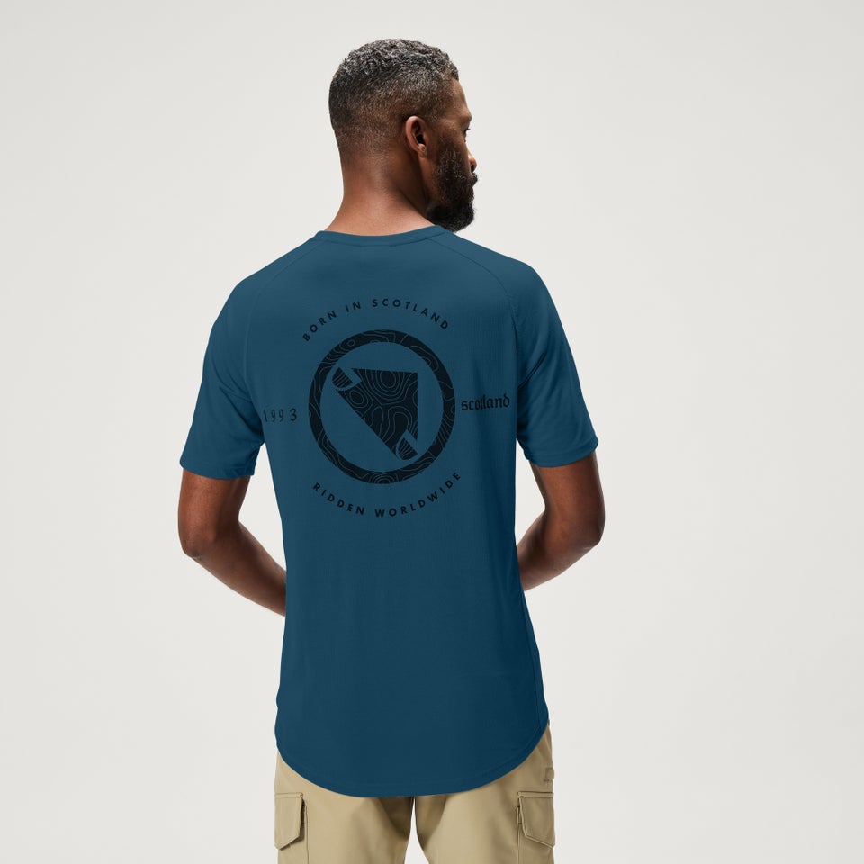 LOOP kurzärmeliges Tech T-Shirt für Herren - Blau