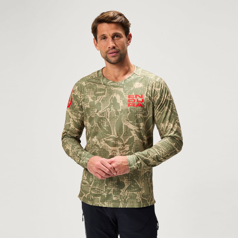 Men's Ltd Grid Floral L/S Tee - Tweed Green