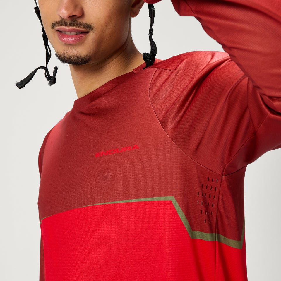 CORE langärmeliges T-Shirt mit Print für Herren - Rot