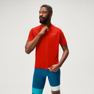 Men's Loop S/S Zipped Jersey - Flame Red - XS