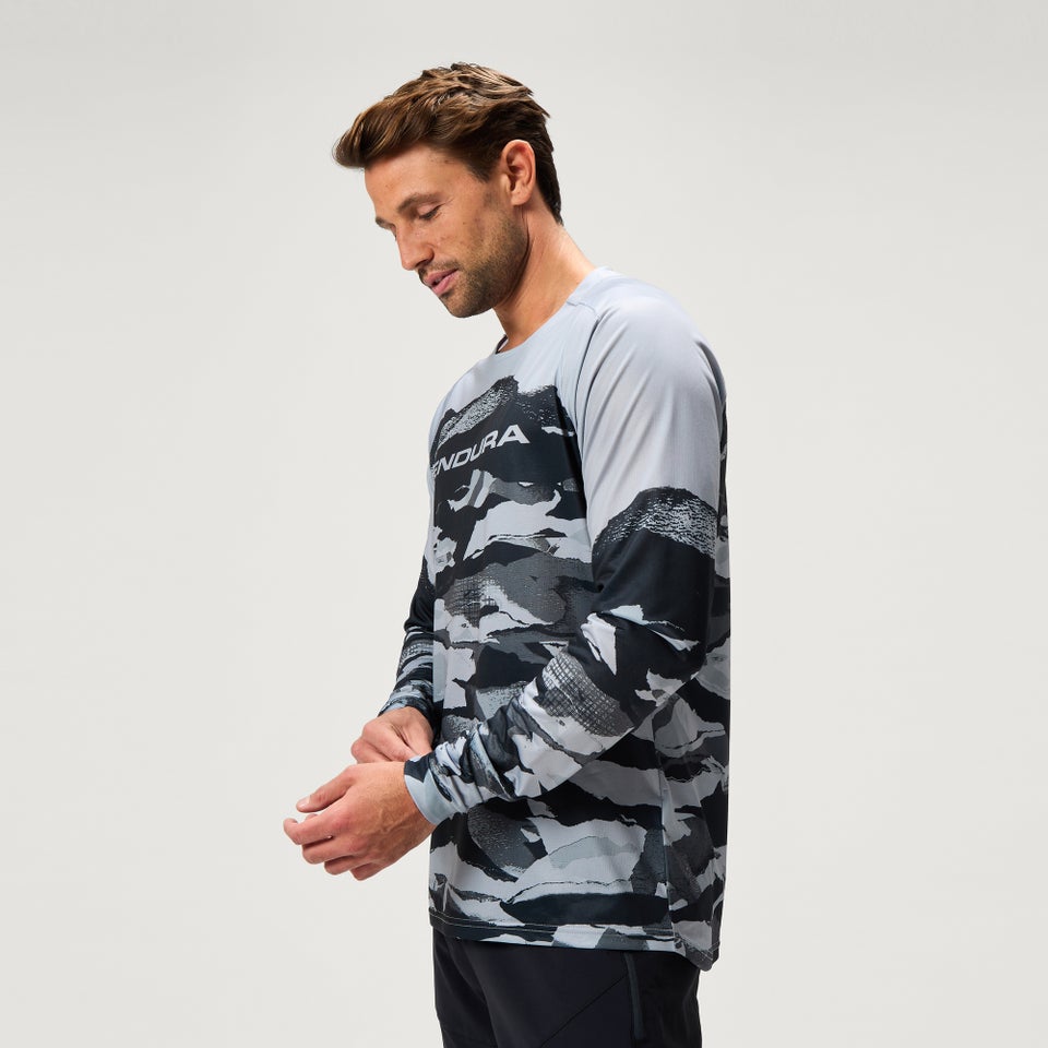 Men's Ltd Mountain Camo L/S Tee - Black