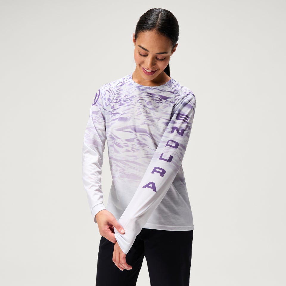 Women's Ltd Marble Print L/S Tee  - Heather
