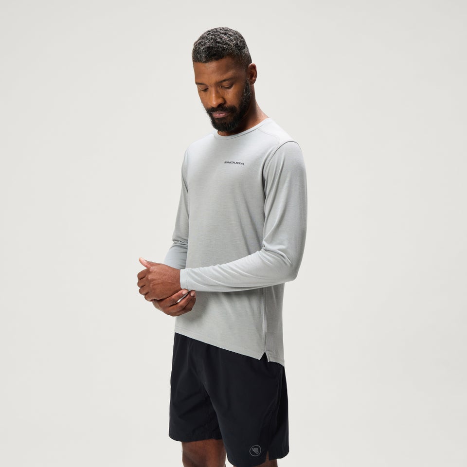 LOOP langärmeliges Tech T-Shirt für Herren - Grau