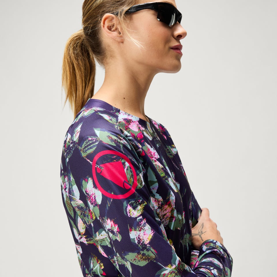 FLORAL LTD langärmeliges T-Shirt mit Print für Damen - Lila