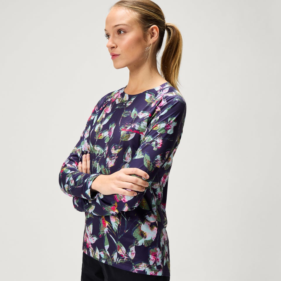 FLORAL LTD langärmeliges T-Shirt mit Print für Damen - Lila