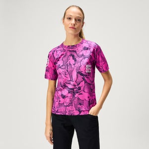 Women's Ltd Grid Floral S/S Tee - Pink Pop