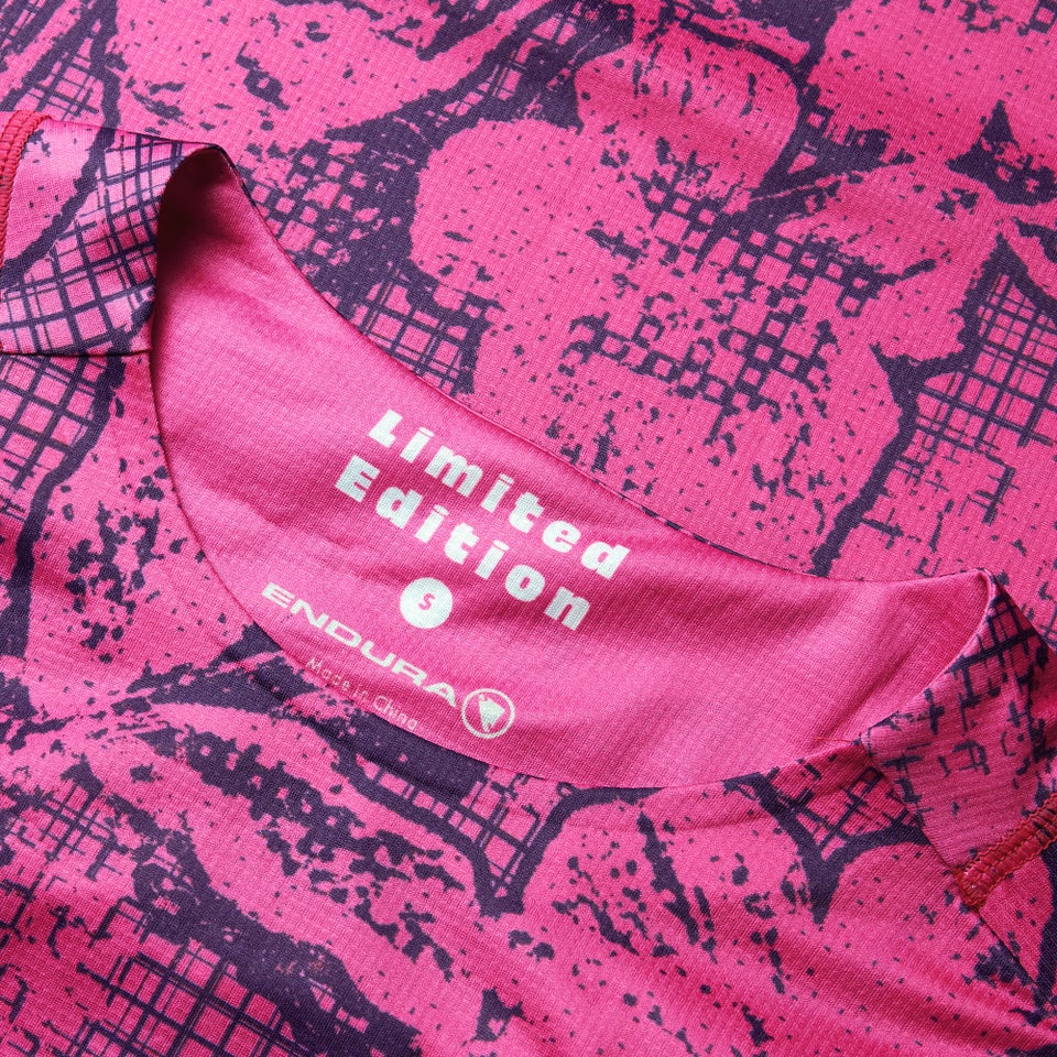 GRID FLORAL LTD kurzärmeliges T-Shirt mit Print für Damen - Rosa
