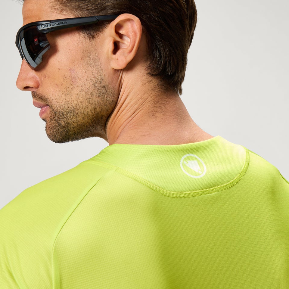 Men's SingleTrack Core Print L/S Tee - Lime Green