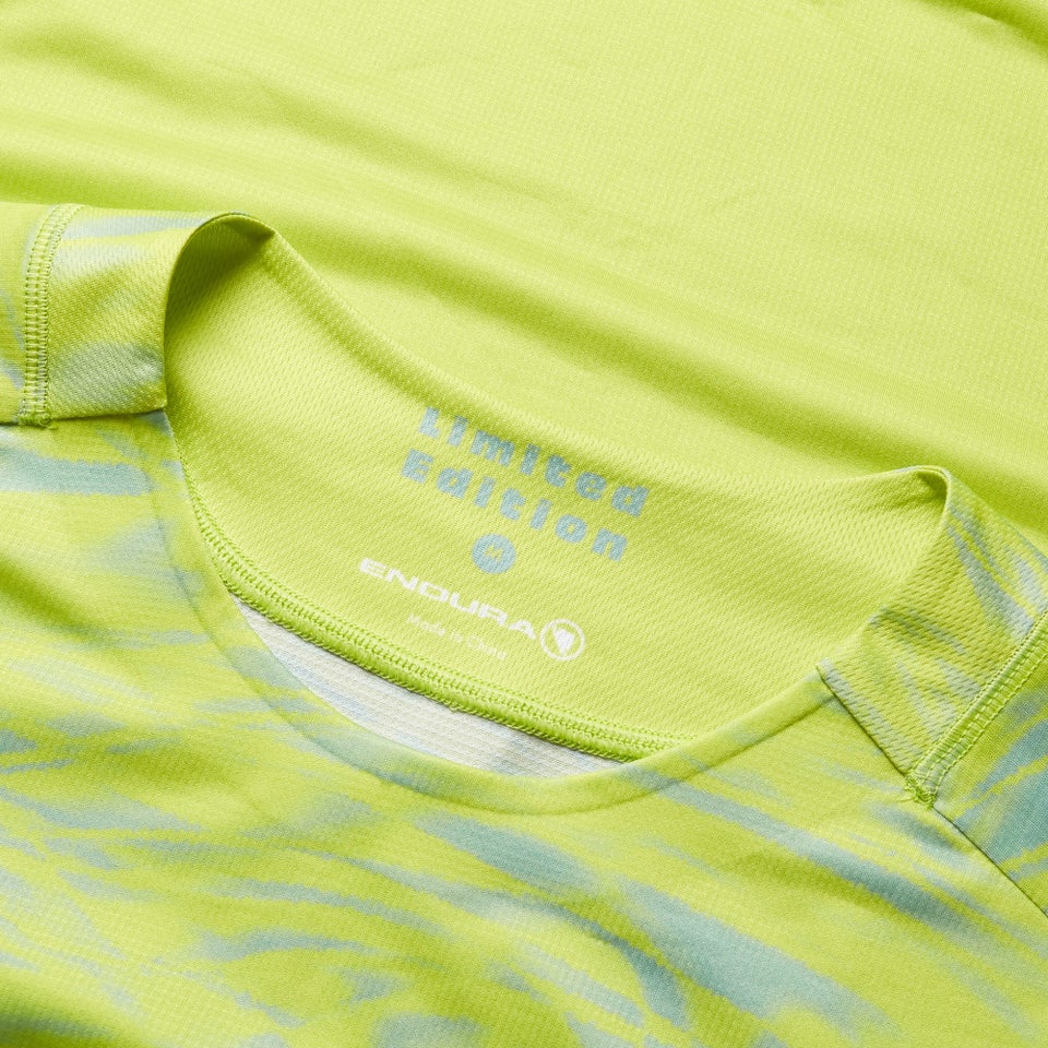 Men's Ltd Marble Print L/S Tee - Lime Green