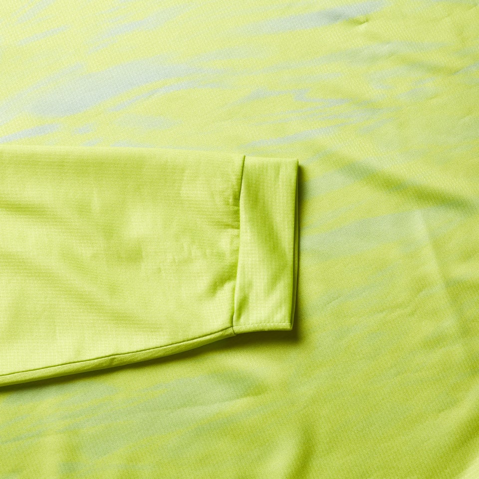 Men's Ltd Marble Print L/S Tee - Lime Green