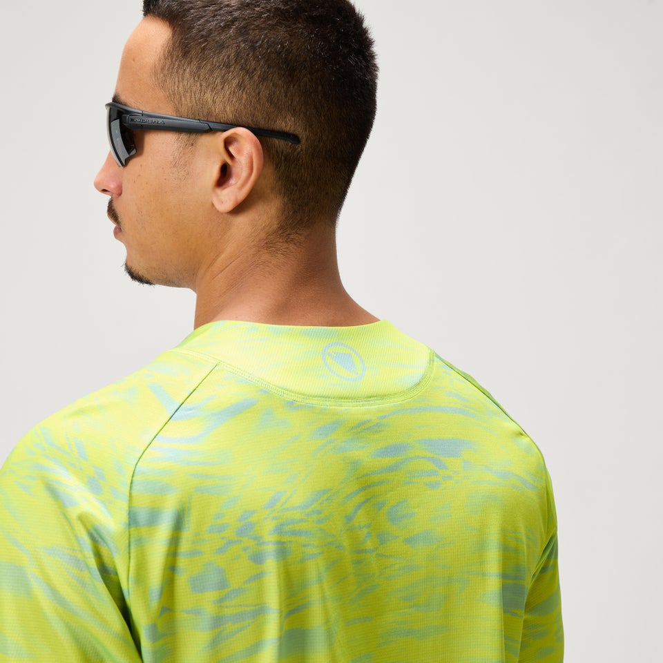 Men's Ltd Marble Print L/S Tee - Lime Green
