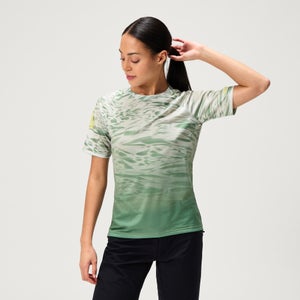 MARBLE LTD kurzärmeliges T-Shirt mit Print für Damen - Grün - 2XL