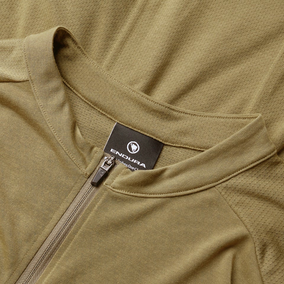 Men's Loop S/S Zipped Jersey - Tweed Green