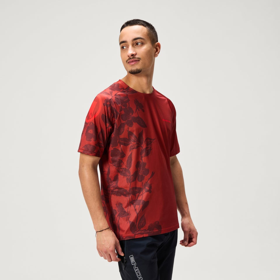 Men's Ltd Botanic Print S/S Tee - Brick