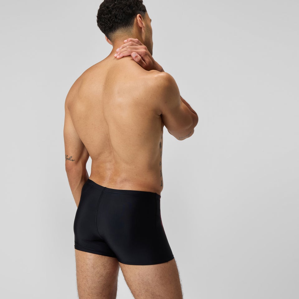 Aquashort imprimé Duo Logo, hommes, noir/corail