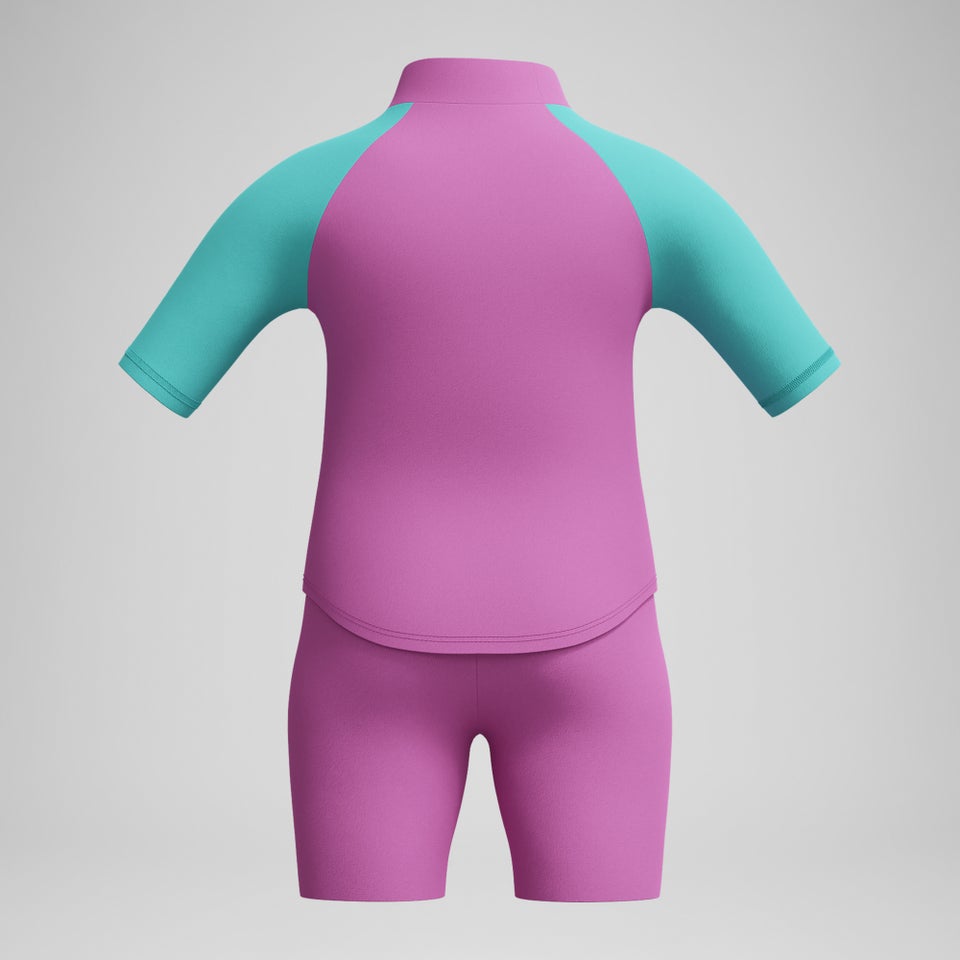 Infant Girls Learn to Swim Sun Protection Top & Short Pink/Green