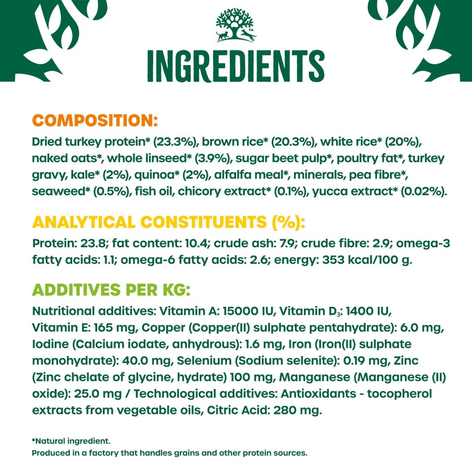 Adult Turkey With Kale & Quinoa Dry Dog Superfoods 1.5kg