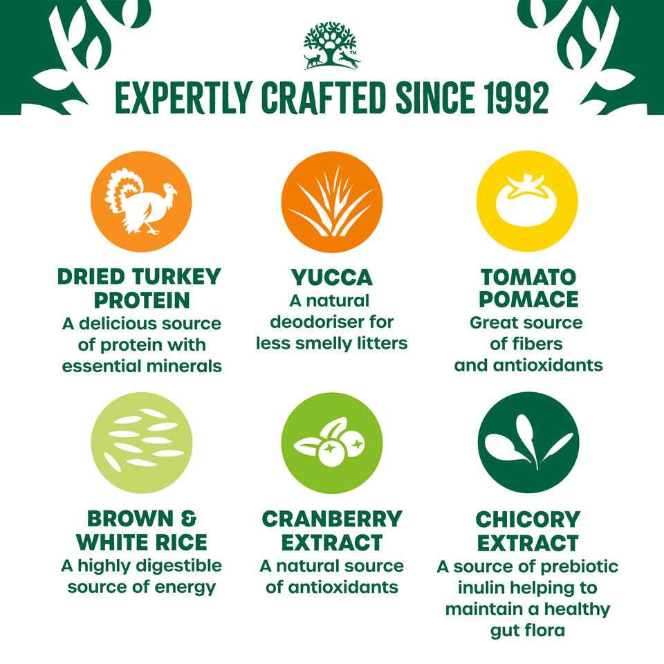 Adult Turkey & Rice Dry Cat Food 1.5kg