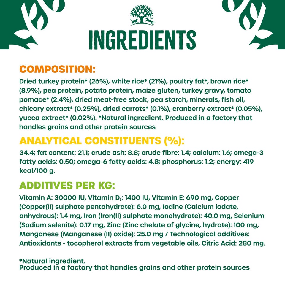 Kitten Turkey & Rice Dry Cat Food 1.5kg