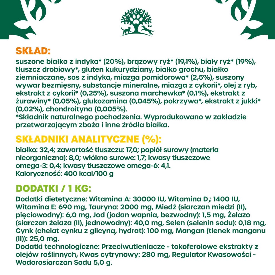 Hipoalergiczna Sucha Karma dla Starszych Kotów Bogata w Indyka