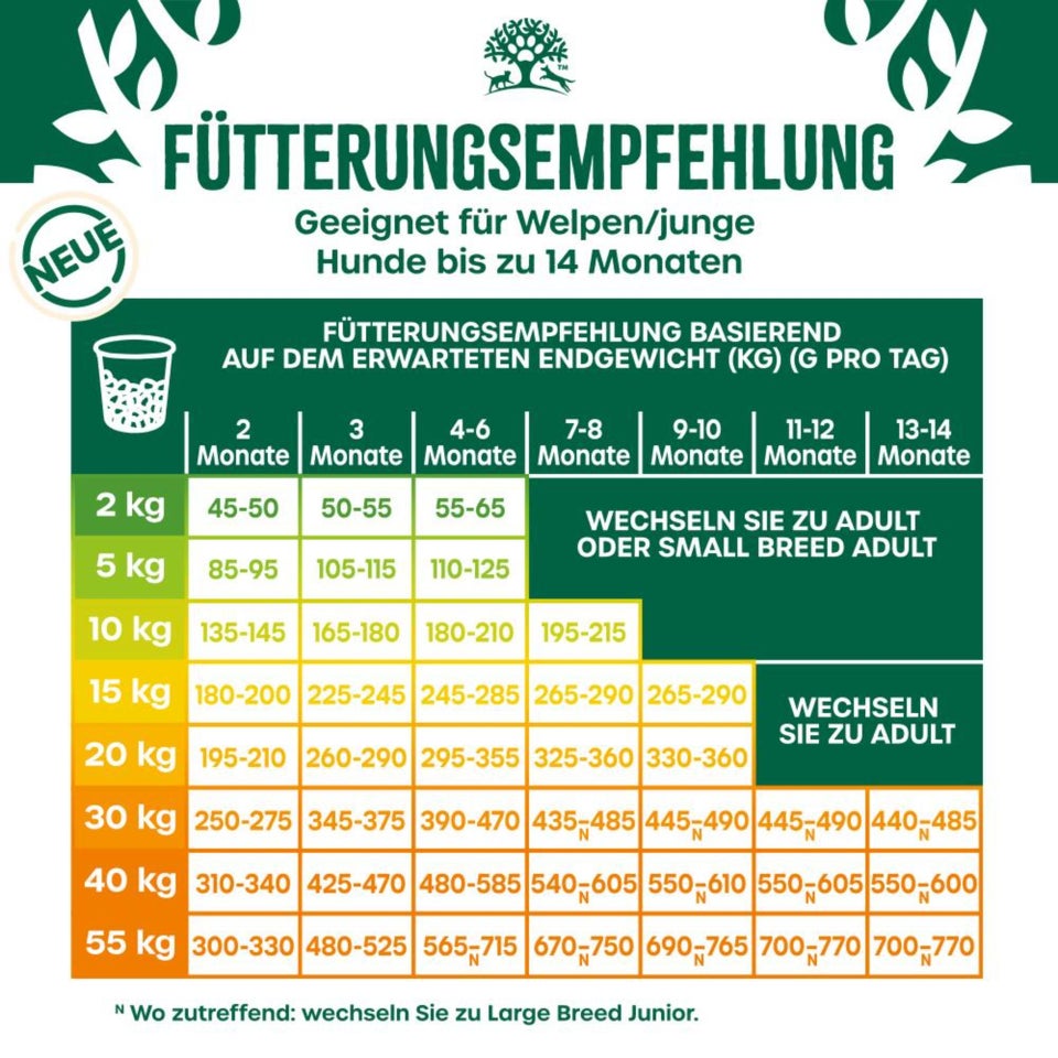Welpe/Junior Hund Trocken reich an Lamm & Reis 2kg