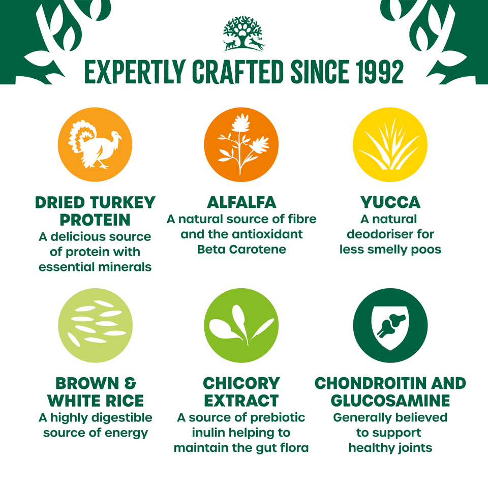 Senior Turkey & Rice Dry Dog Food 2kg