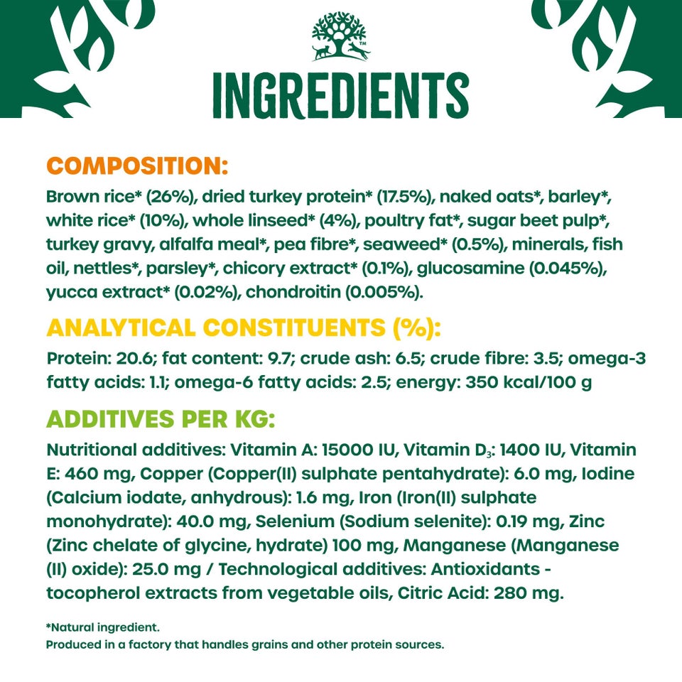 Senior Turkey & Rice Dry Dog Food 2kg