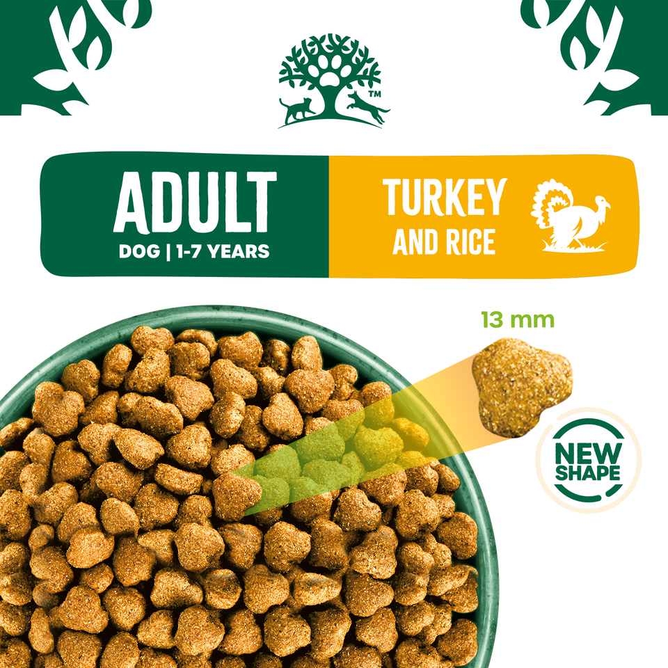 Adult Turkey & Rice Dry Dog Food 2kg