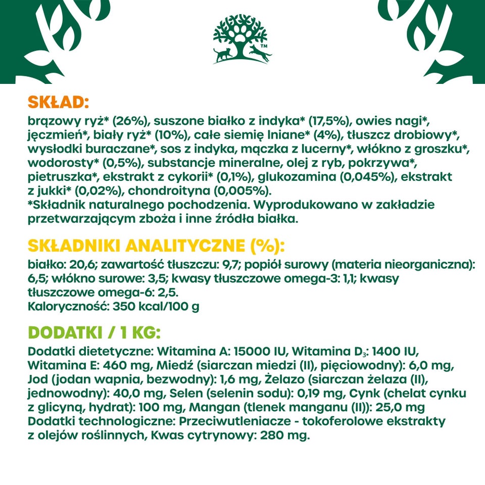 Hipoalergiczna Sucha Karma dla Starszych Psów Bogata w Indyka 2 kg