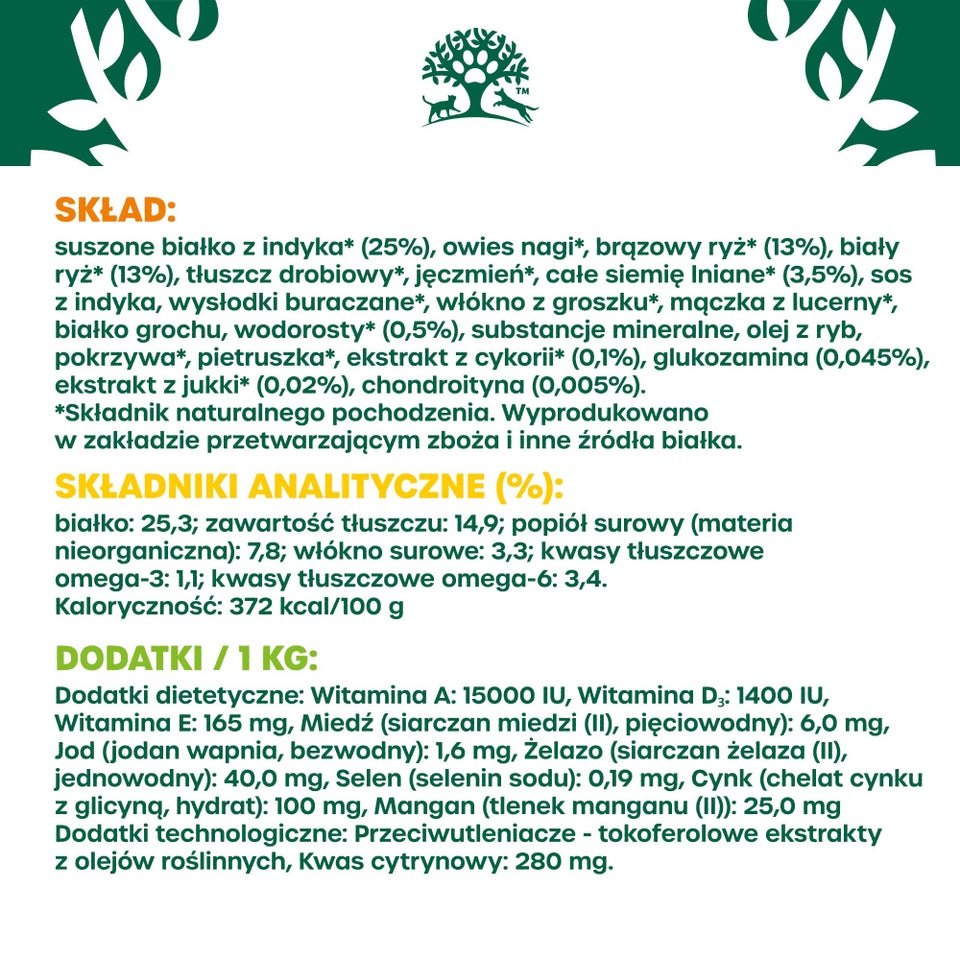 Hipoalergiczna Sucha Karma dla Dorosłych Psów Dużych Ras Bogata w Indyka 1o kg