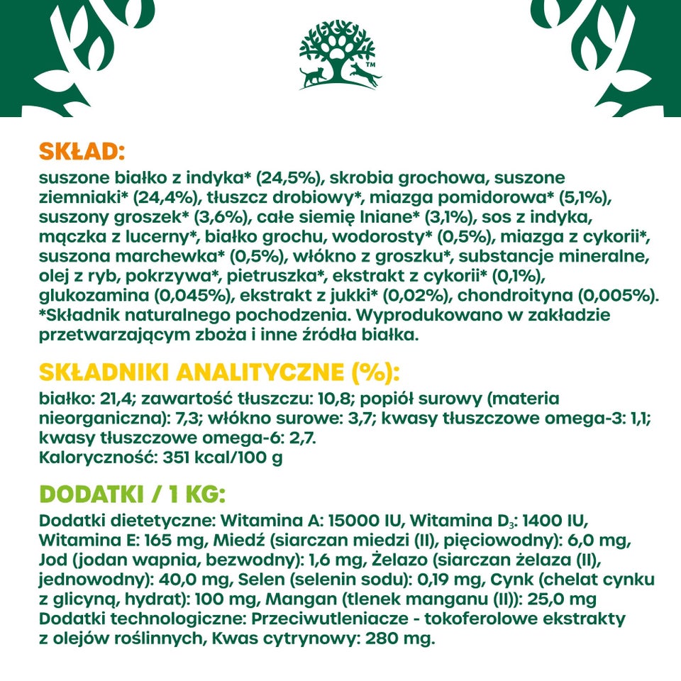 Hipoalergiczna Bezzbożowa Sucha Karma dla Dorosłych Psów Bogata w Indyka 1,5 kg