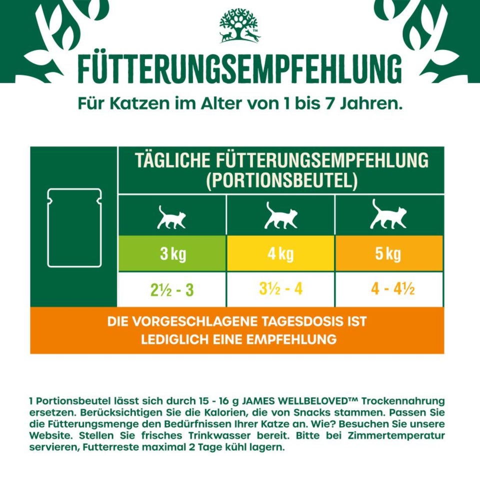 Adult Katzennassfutter ohne Getreide Huhn in Gelee - 12x85g Portionsbeutel