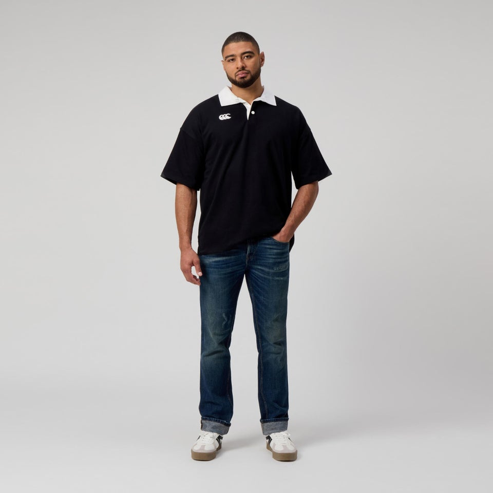 MENS SOLID DYE RUGBY BLACK