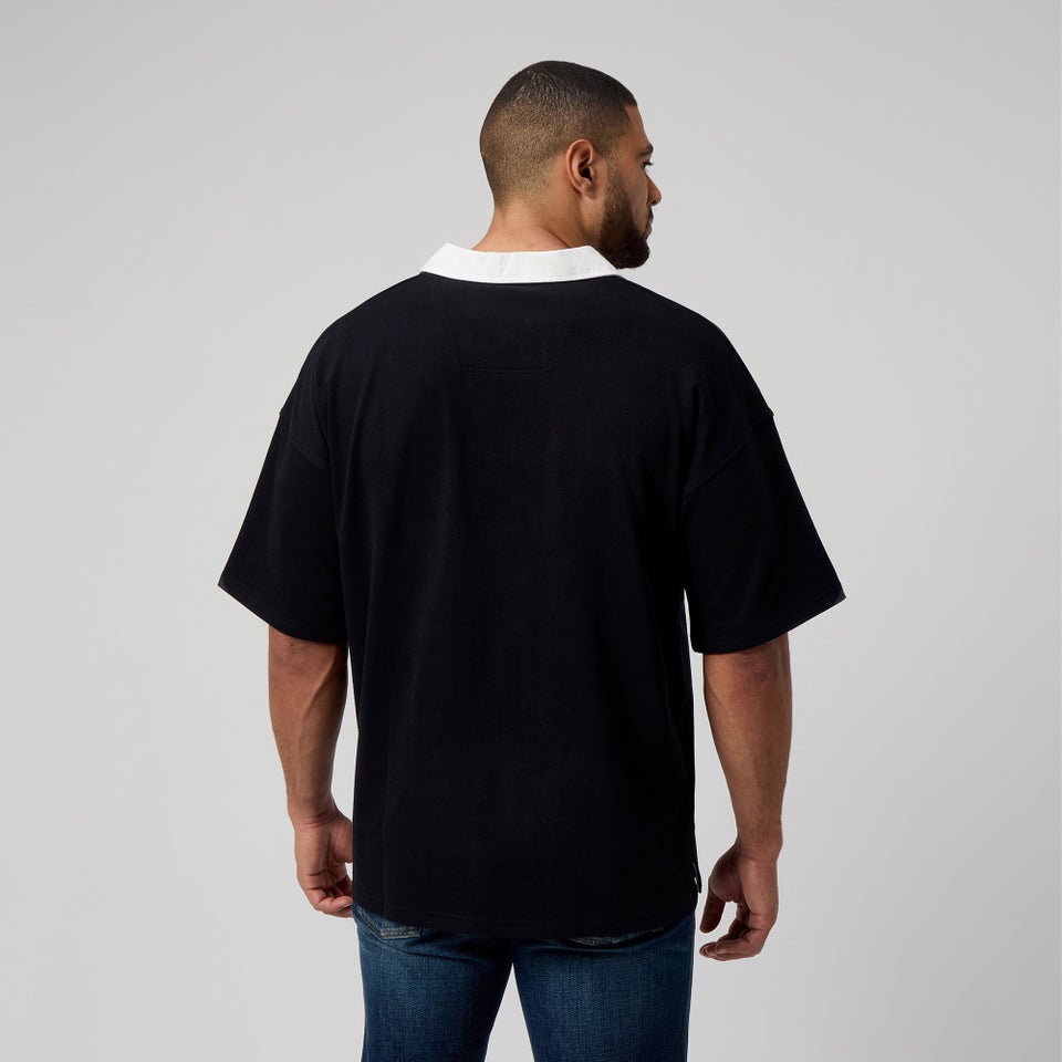 MENS SOLID DYE RUGBY BLACK