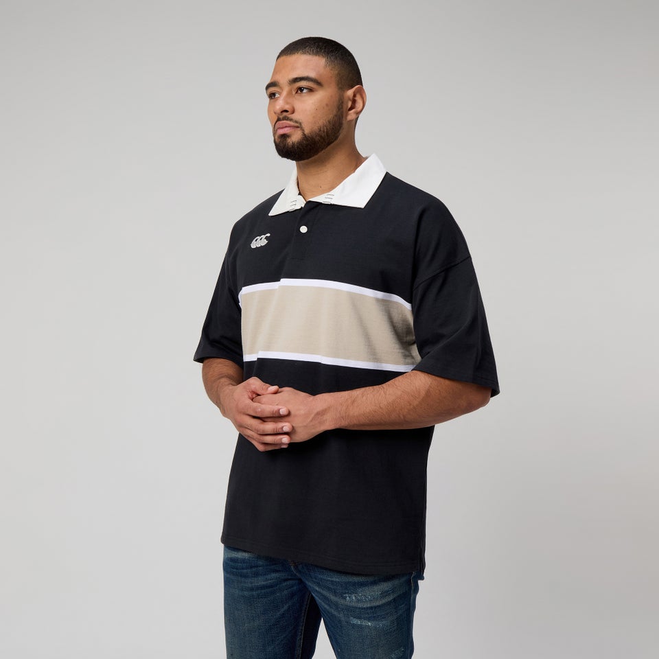 MENS YARN DYE RUGBY BLACK