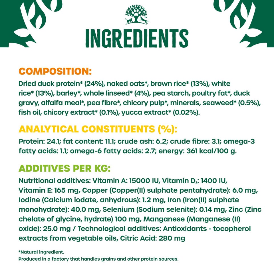 Adult Duck & Rice Dry Dog Food 12kg