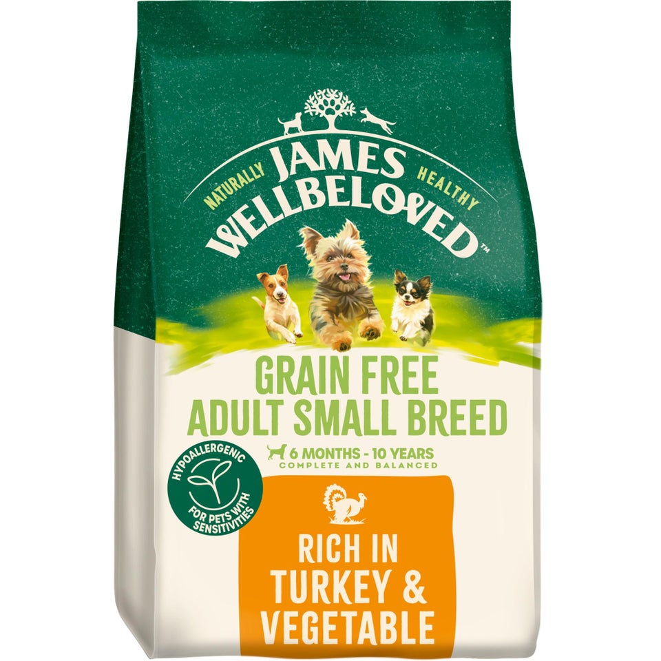 Adult Turkey & Veg Grain Free Small Breed Dry Dog Food 4.5kg
